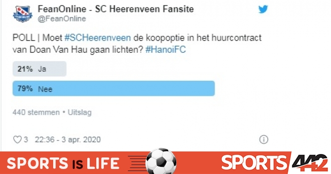 Van Hau does not receive the support of SC Heerenveen fans