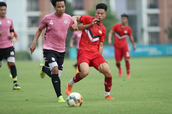 The Hanoi FC players proved to be superior to the young players Viettel FC. Photo: Hanoi FC