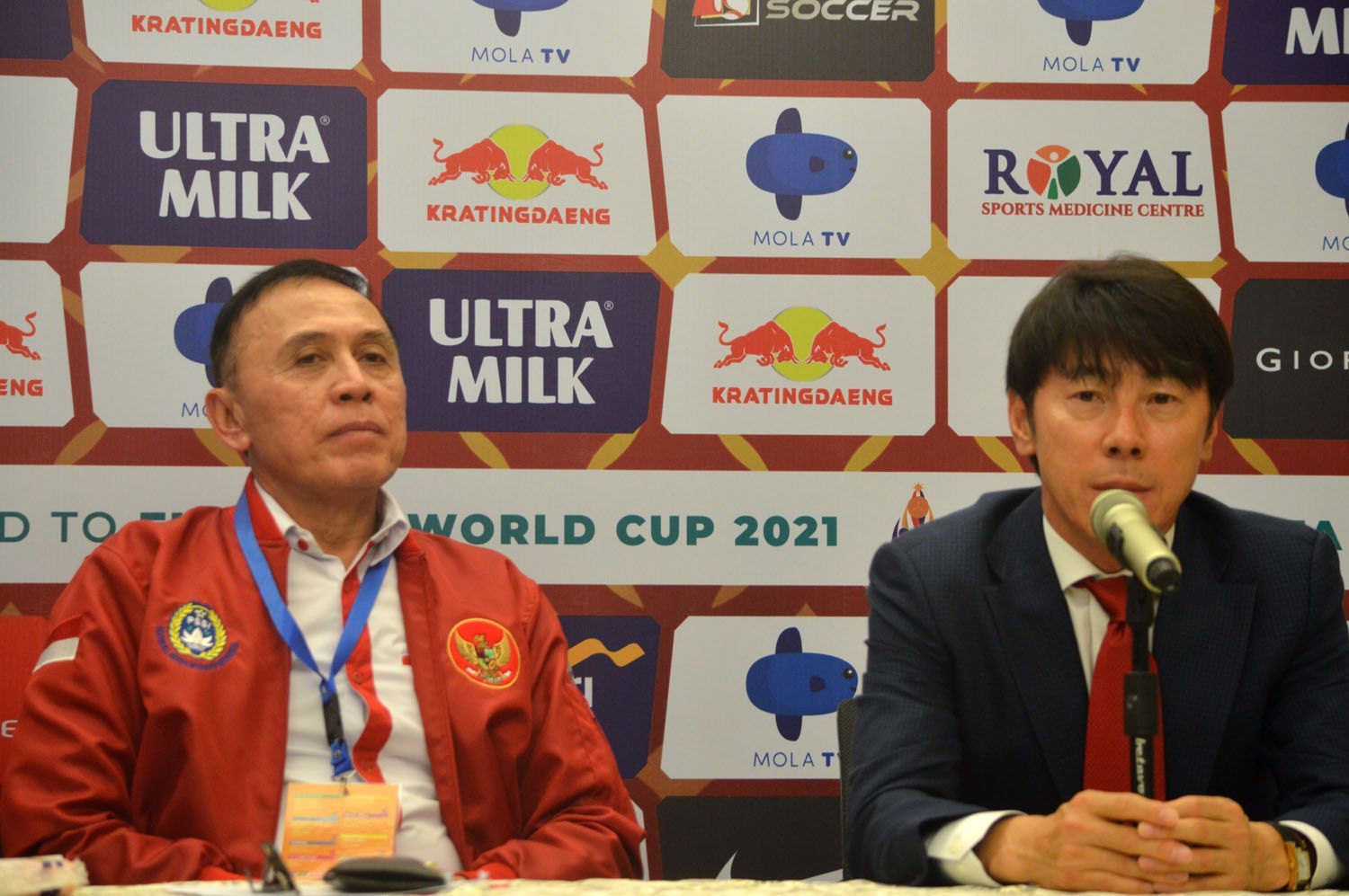 PSSI President Iriawan and coach Shin Tae Yong