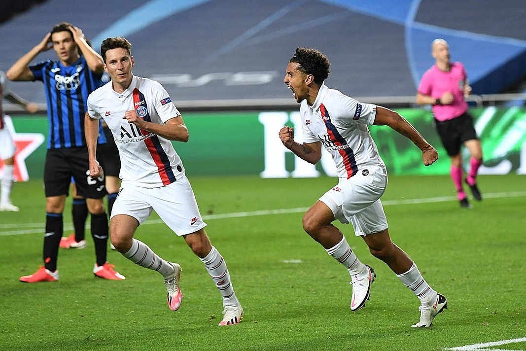 Marquinhos gỡ hòa cho PSG ở phút bù giờ đầu tiên