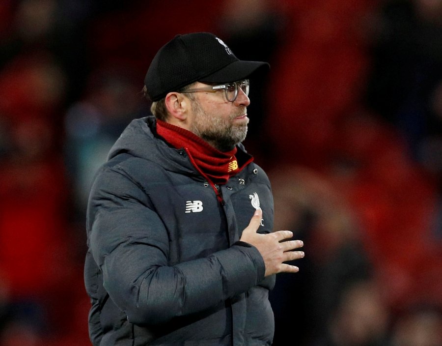 FILE PHOTO: Champions League - Round of 16 Second Leg - Liverpool v Atletico Madrid - Anfield, Liverpool, Britain - March 11, 2020 Liverpool manager Juergen Klopp after the match. - REUTERS/Phil Noble/File Photo