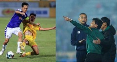 HLV Nam Định phản pháo sau khi bị Chu Đình Nghiêm tố tưới nước ra sân để phá lối chơi Hà Nội