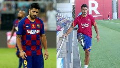 Vắng bạn thân Messi, Suarez lủi thủi một mình trong buổi tập cùng toàn đội Barca