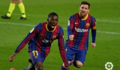 VIDEO: 'Nghệ sĩ' Dembele ghi bàn phút cuối khiến Messi vui sướng trong ngày đặc biệt
