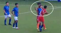 Cầu thủ Thái Lan bị đuổi việc sau pha chơi cùi chỏ khiến đối thủ phải khâu 24 mũi