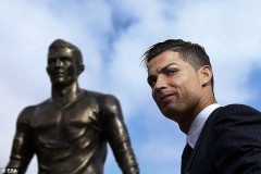Bức tượng của Ronaldo ở quê nhà bị mòn nghiêm trọng, đặc biệt là 'vùng nhạy cảm' vì bị sờ quá nhiều