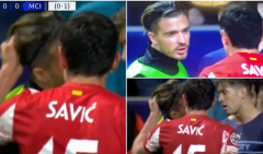 VIDEO: Sau đại chiến, Grealish choảng nhau với Savic, Vrsaljko phun mưa vào đối thủ