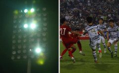CHÙM ẢNH: Cầu thủ Việt Nam và Hàn Quốc phải thi đấu thiếu ánh sáng vì sân Việt Trì... mất điện