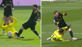 Messi suýt chia tay sân cỏ sau pha vào bóng 'sởn gai ốc' của cầu thủ Villarreal Messi suýt chia tay sân cỏ sau pha vào bóng 'sởn gai ốc' của cầu thủ Villarreal