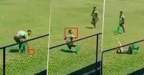VIDEO: Trò ăn vạ 'độc nhất vô nhị': cầu thủ tự lượm đá đập đầu mình VIDEO: Trò ăn vạ 'độc nhất vô nhị': cầu thủ tự lượm đá đập đầu mình