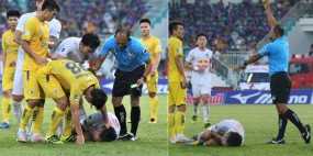 VIDEO: Đánh cùi chỏ Nguyễn Phong Hồng Duy, cầu thủ Hà Nội FC nhận ngay thẻ vàng vì chơi xấu VIDEO: Đánh cùi chỏ Nguyễn Phong Hồng Duy, cầu thủ Hà Nội FC nhận ngay thẻ vàng vì chơi xấu