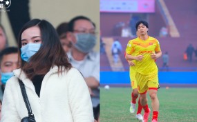 Công Phượng xuất trận đấu U22 Việt Nam, được vợ Viên Minh tiếp sức trên khán đài Công Phượng xuất trận đấu U22 Việt Nam, được vợ Viên Minh tiếp sức trên khán đài