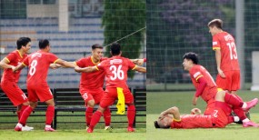 ĐT Việt Nam có bài tập cực lạ, Đức Chinh và Tiến Linh 'giương cờ trắng' ĐT Việt Nam có bài tập cực lạ, Đức Chinh và Tiến Linh 'giương cờ trắng'