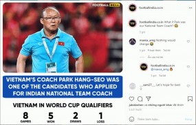 NÓNG: ĐTQG Ấn Độ lên kế hoạch chiêu mộ HLV Park Hang Seo của Việt Nam NÓNG: ĐTQG Ấn Độ lên kế hoạch chiêu mộ HLV Park Hang Seo của Việt Nam
