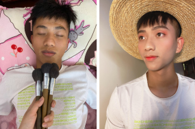 Nghỉ đá bóng, Văn Đức về nhà làm mẫu cho vợ tập make-up Nghỉ đá bóng, Văn Đức về nhà làm mẫu cho vợ tập make-up
