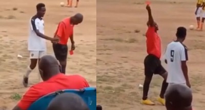 VIDEO: Trọng tài từ từ dắt cầu thủ ra sân rồi mới rút thẻ đỏ cực hài hước
