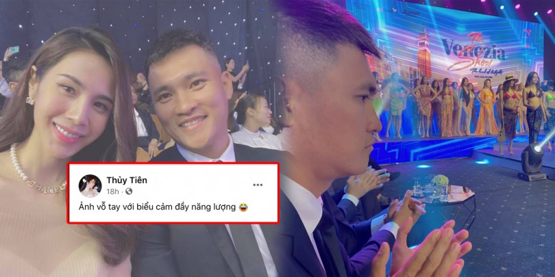 Ngồi cạnh 'nóc nhà', Lê Công Vinh không dám xem người mẫu diện bikini, chỉ dám cúi gằm mặt xuống